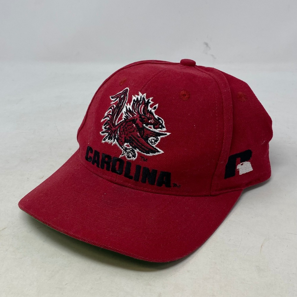 Vintage Russell Athletic South Carolina Gamecocks Hat Red Adjustable Cap 90s